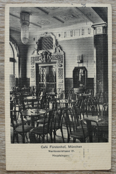 AK München / 1913 / Cafe Fürstenhof / Neuhauserstrasse 21 / Möbel Einrichtung